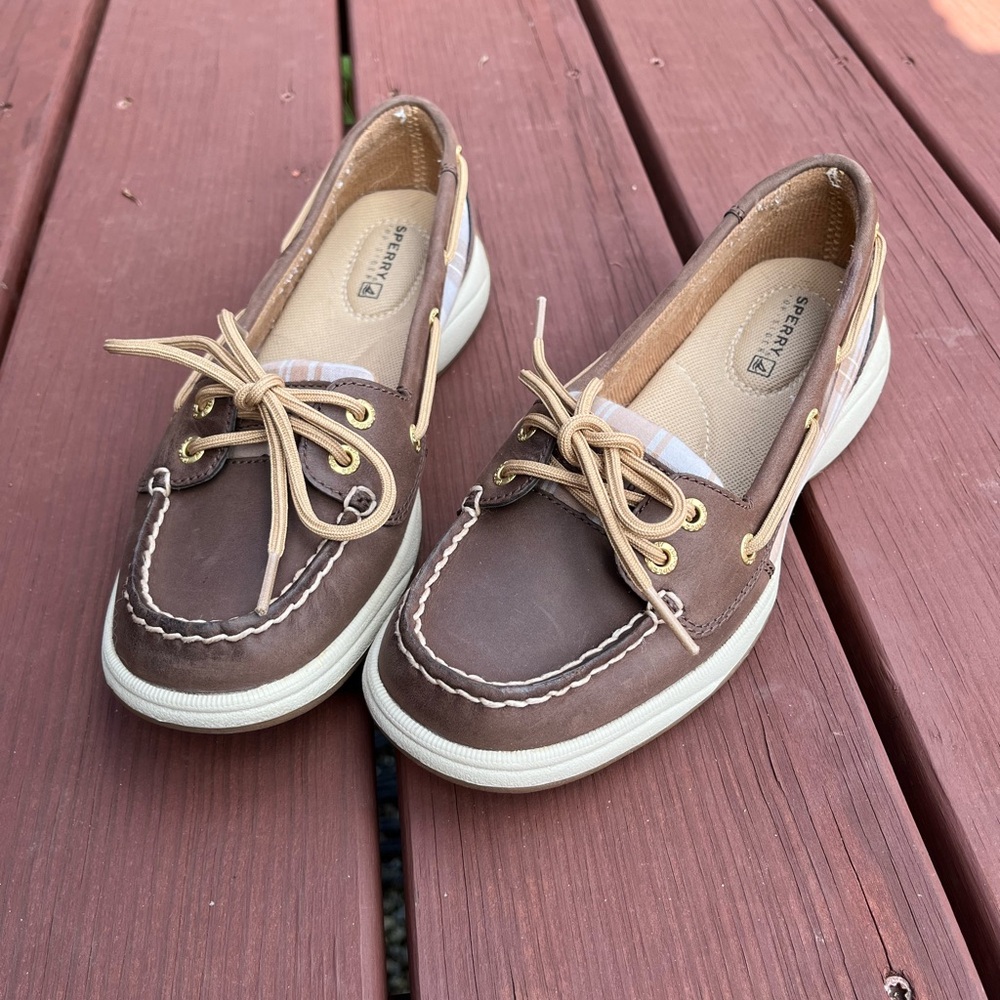 Sperry Laguna Cognac Plaid Footwear